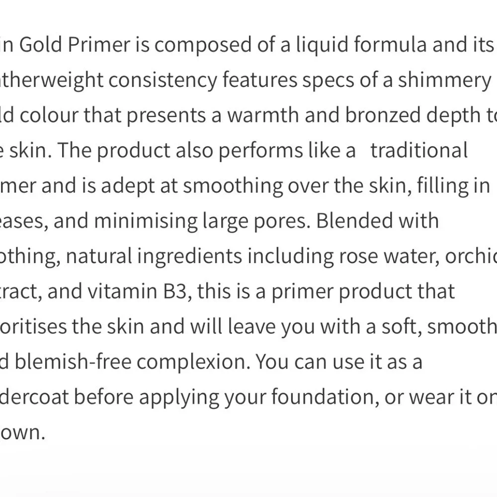 JOY ADENUGA Skin Gold Primer by OPV Beauty London